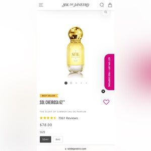 SOL DE JANEIRO CHEIROSA ‘ 62 1.69 OZ EAU DE PARFUM SPRAY (BRAND NEW IN BOX)